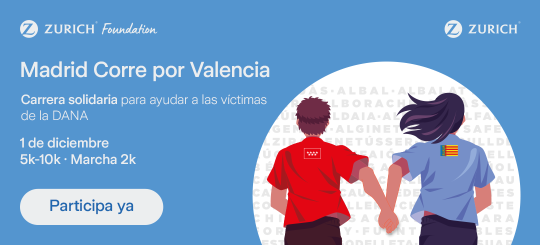 Banner de animación para la carrera solidaria Madrid corre por Valencia